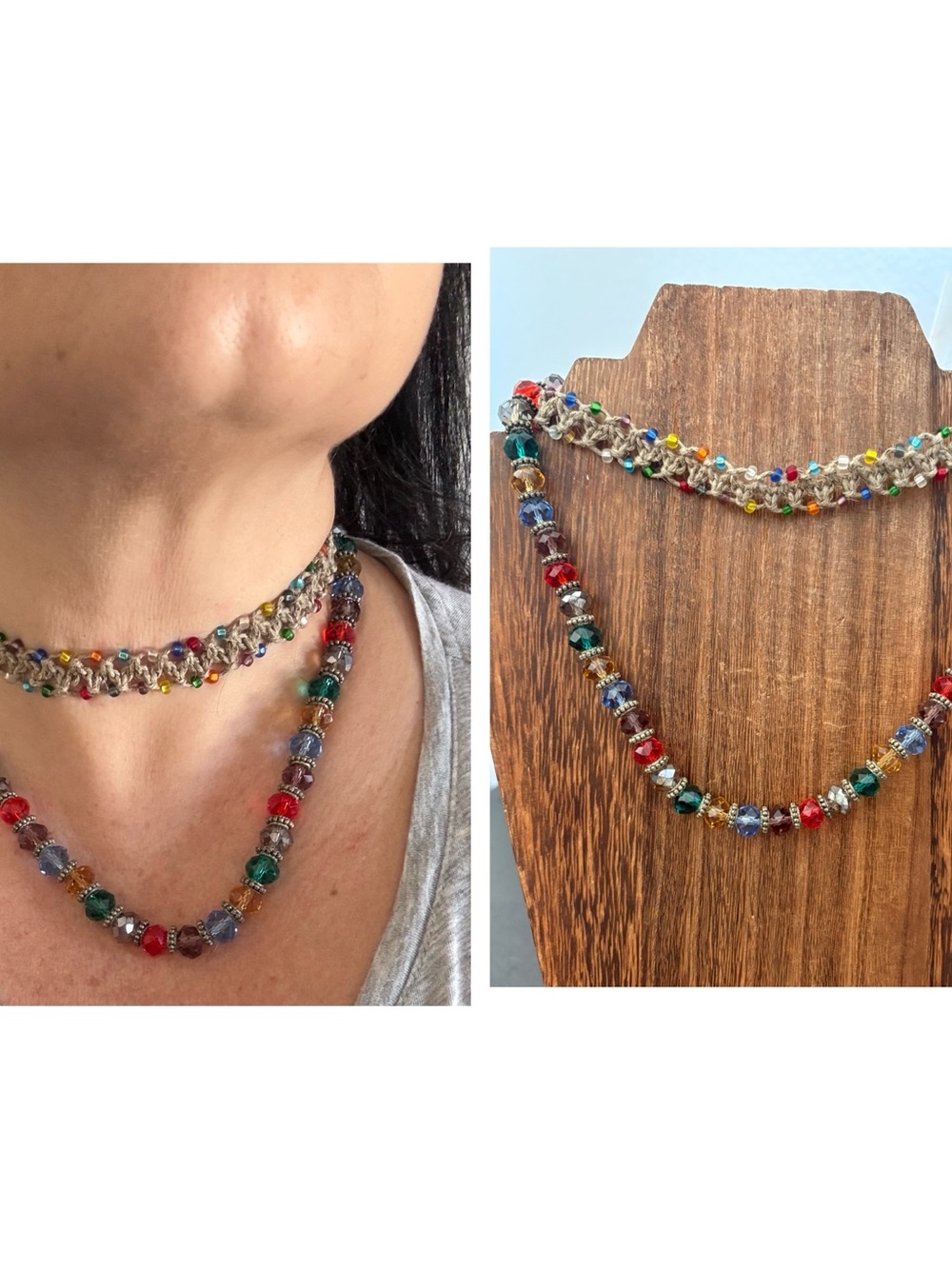 Curated Multicolor Beaded Glass Necklace & choker - Women Jewelry set unbranded